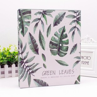 插页式 相册 竖放0张 复古家庭影集 5寸塑封过塑 高档皮革