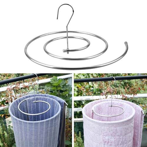 Stainless Steel Round Spiral Quilt Sheets Hanger Blanket Han