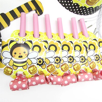6pcs Cartoon bumble bee Party Disposable Tableware Cups Plat