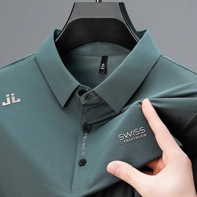New Mens Business Casual Short Sleeved Shirt with Badge Sol