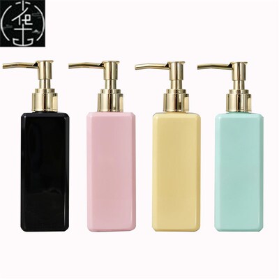 Liquid Soap Dispenser Refillable Punp Bottle Square Bathroom