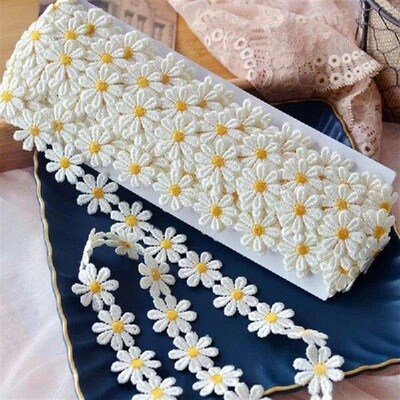15 Yards Daisy Decorating Lace Trims Sun Flower DIY Ribbon