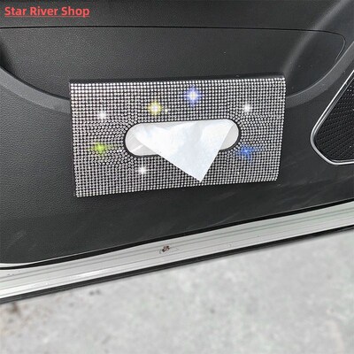Jewelled Bling Visor Mask Tissue Holder for Car Crystal Spar