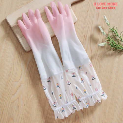 Rubber Gloves Womens Kitchen Thickened Washing Clothes Wash