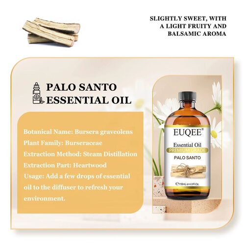 EUQEE 118ML Plant Essential Oils For Diffuser Palo Santo Car