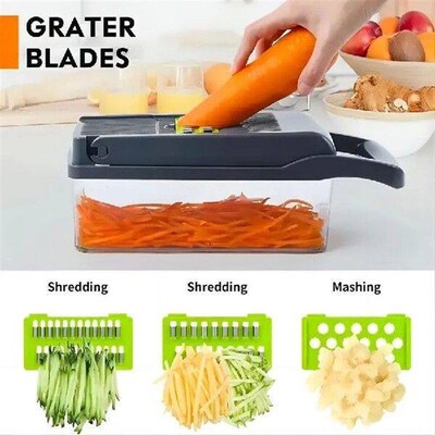 Vegetable Chopper Slicer 16-in-1 with Spice Chopper Set 7