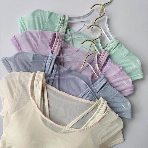 Womens Pilates Training Fitness Suit Chest Cushion Yoga Sui