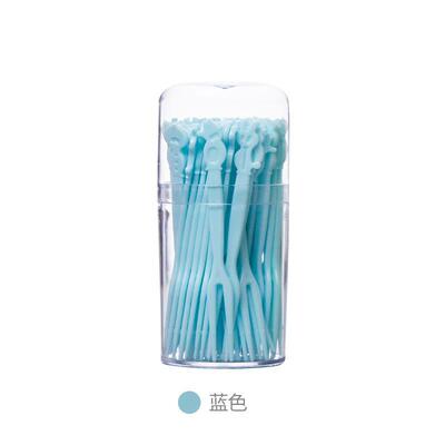 Pack of 50 disposable fruit forks, plastic two-pronged fruit