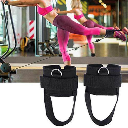 2 Pcs Adjustable Ankle Strap Soft D-Rings Ankle Cuffs For Gy