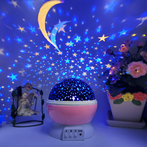 LED Galaxy Projector Star Moon Night Light Sky Rotating Baty