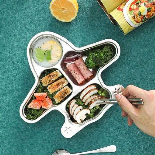 Stainless Steel Children Dinner Plate Lunch Box Bkids