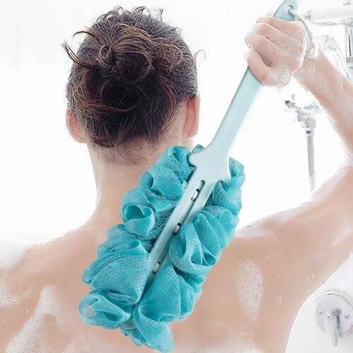 Long Handle Bath Brush Enlarged Bath Ball Flower Back Scrubb