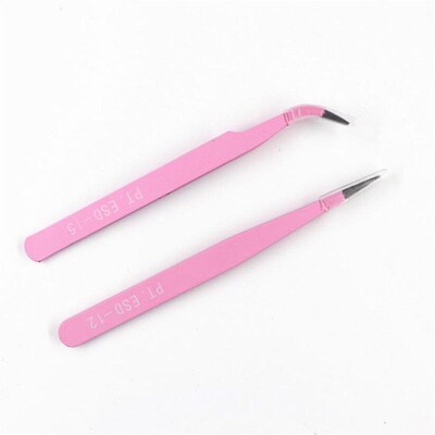 2Pcs/set Anti-static Elbow and Straight Stainless Steel Twee