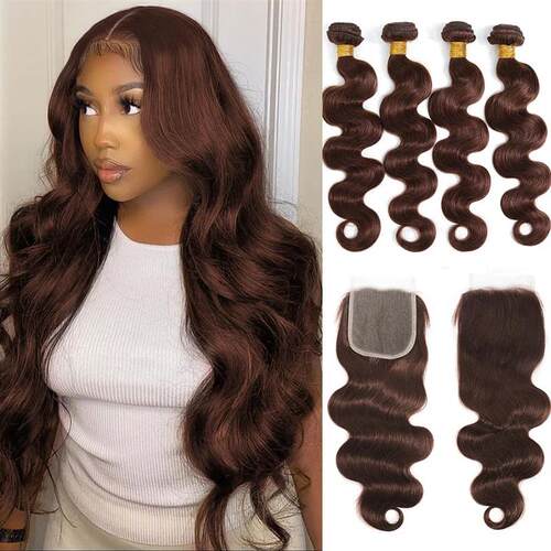 Body Wave Bundles Human Hair With Closure Brazilian Weave Bu