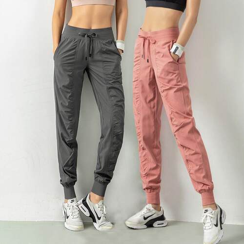 Fashion Women Solid Jogger Pants Autumn Elastic Waist Long