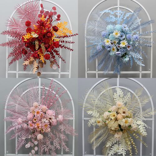 婚庆仿真花尤加利花点路引花点挂花背景KT板挂花盆花迎宾区装饰花