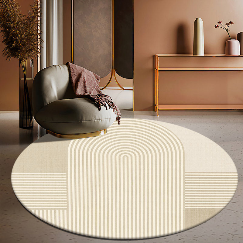 侘寂风圆形皮革地垫可擦洗免洗PVC防水防油防滑电脑椅转椅垫子