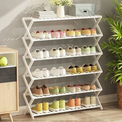 叠免安装折鞋架竹家用多层置物架简易家具IPZ室收纳架装楠饰展内