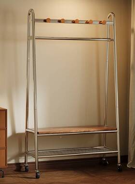 挂宿衣架家用室内衣落地可移动收带轮帽架VQE卧室衣服纳架子舍出