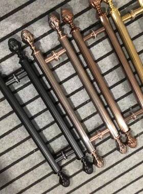 欧式金无框玻璃门玫瑰拉手红古铜把57280黑钛金推拉木门大门黑手