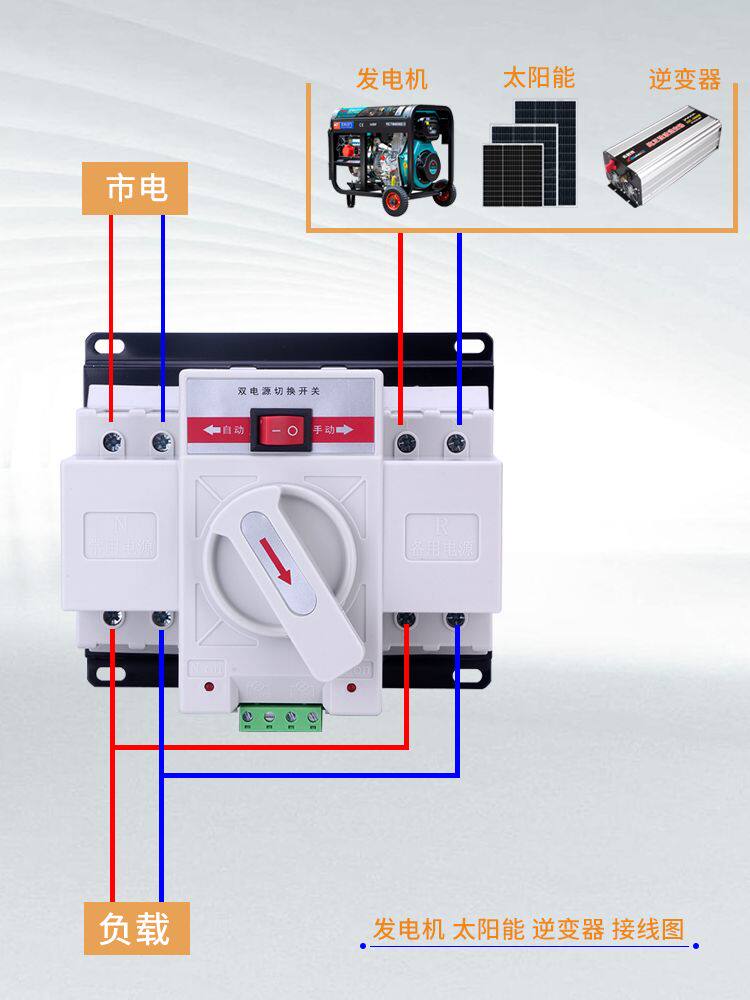 双电源自动转换开关家用智能停电停电备用电源双通道切换控制器