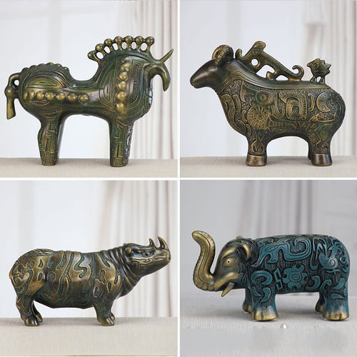 大象仿古青铜色吉象摆件办公室家居客厅玄关博古架装饰品摆件礼品