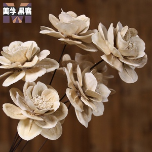 美学黑客白玉牡丹干花花束插仿真花干花仿真花假花落地客厅装饰花