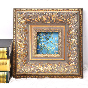 欧式复古大边框小尺寸画框10X10 15*15 正方形油画框相框迷你摆件