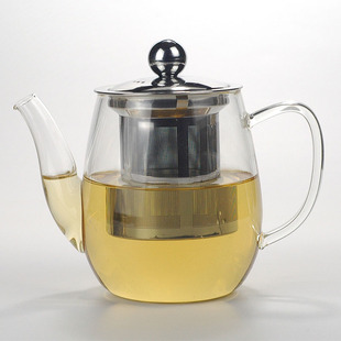 玻璃茶壶 耐高温玻璃茶壶家用不锈钢过滤网泡茶壶加厚 淡雅钢漏壶