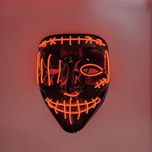 万圣节发光面具LED面罩冷光线万圣节道具恐怖鬼脸骷髅Msk用品