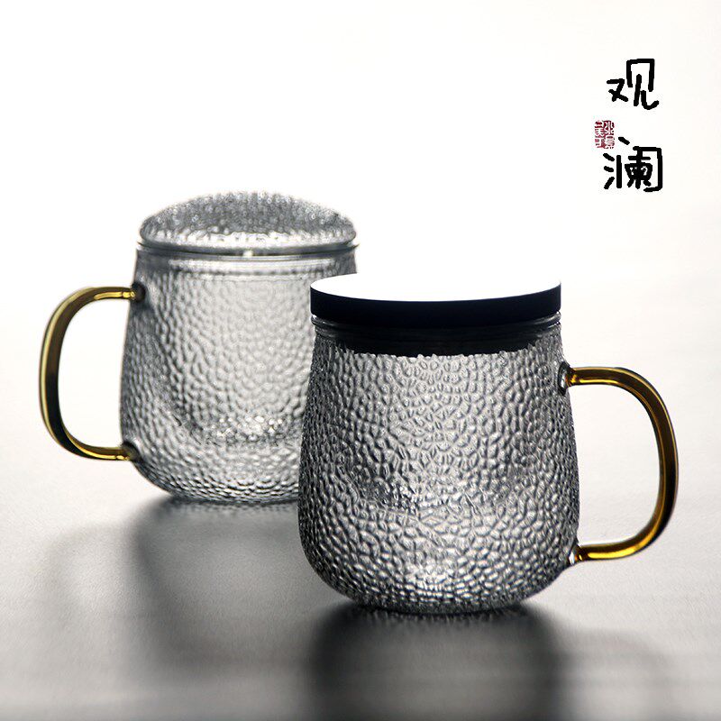 耐热玻璃茶杯茶水分离泡茶杯男女办公室喝水杯子带把花茶杯牛奶杯