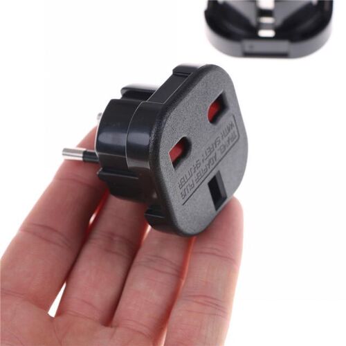 2pcs New UK To European Plug Adapter Socket Plug Converter T