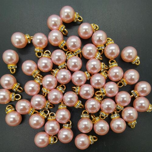 DIY 16pcs 10MM Mini Color Acrylic Pearl Pendant Beads Charm