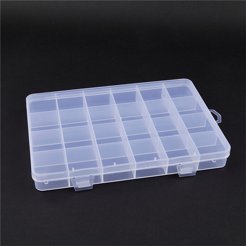 24 Grids Practical  Compartment PP Plastic Storage Box Round