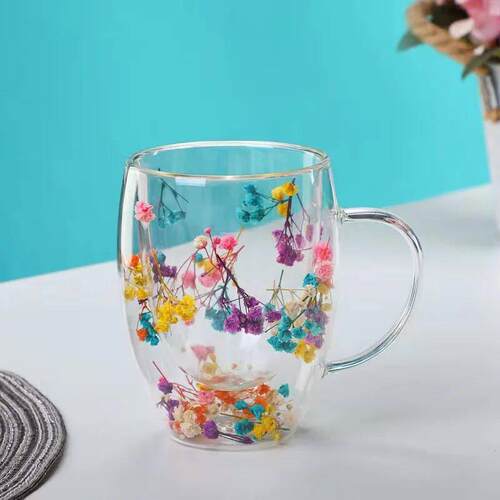 350ml Double Wall Coffee Mug With Handles Clear Milk Cups Gi