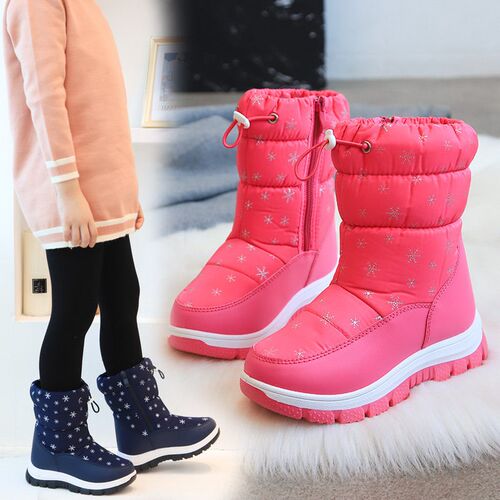 2025 Childrens Snow Boots Snowflake High-top Childrens Cut