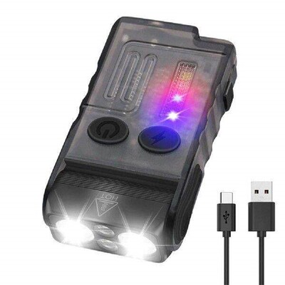 LED Keychain Flashlight: 180 Rotation, Buzzer, for