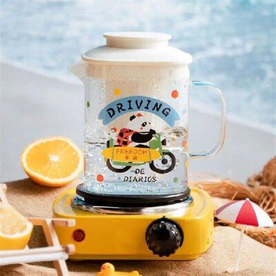 Creative Panda Glass Cold Water Bottles Set, Tea Cold Water
