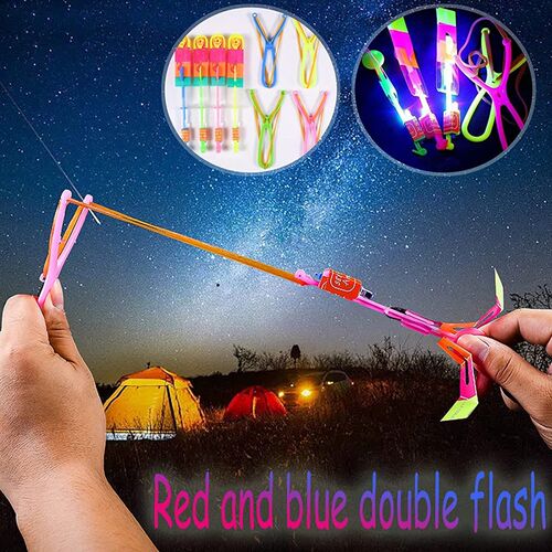 5 Pcs Amazing LED Light Arrow Rocket Helicopter Elastic Flyi