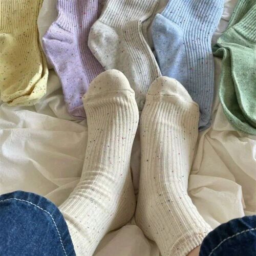 Newautumn Winter Fashion Cotton Knitted Women Socks Solid Ja