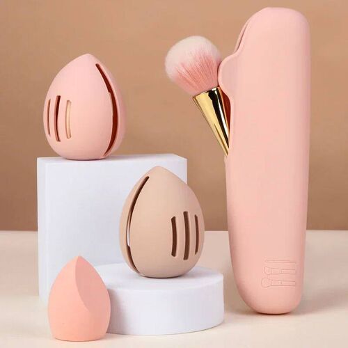 1Pcs Makeup Sponge Holder Eco-Friendly Silicone Multi-hole B