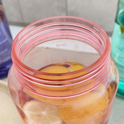 2L Portable Water Bottle Large Capacity Plastic Straw Water