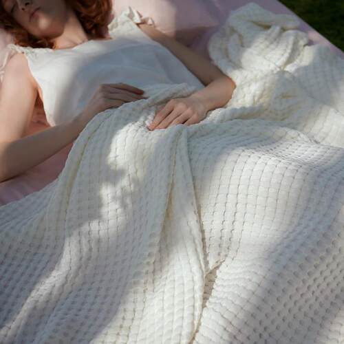 Waffle Cotton Blanket Bedsheet Bedcover Bedspread Coverlet毯