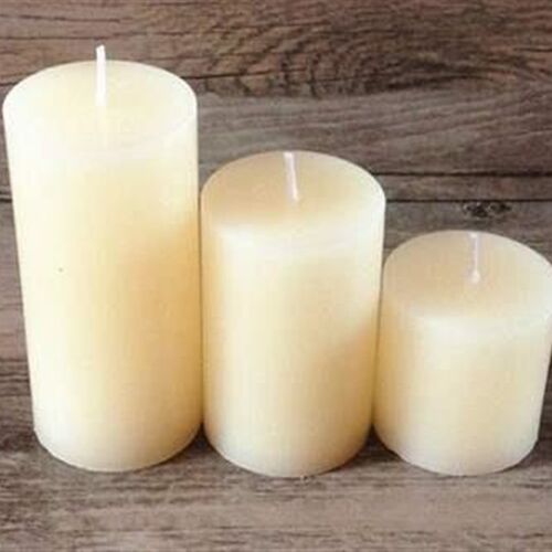 tall pillar real wax candles unscented 5*10 ivory white 180g