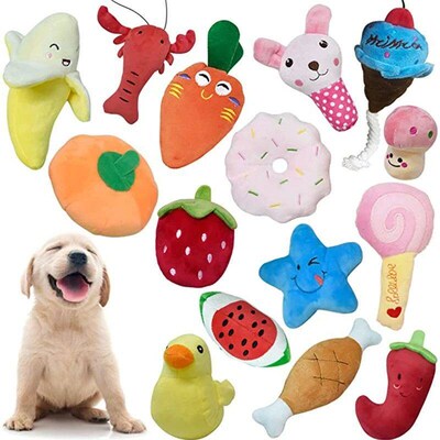 Dog Plush Squeaks Toys Interactive Chew Toy Puppy Cat Chihua