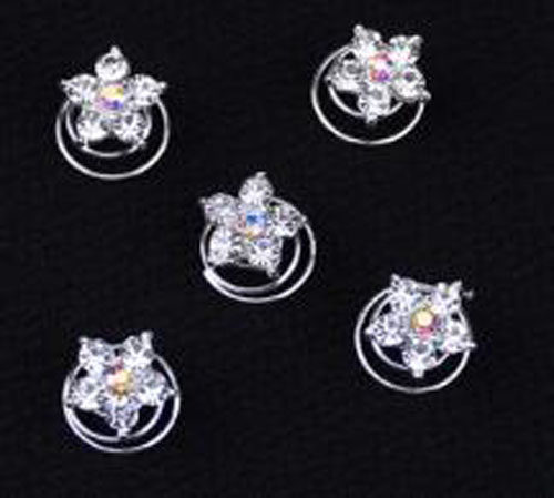 12pcs/Lot Wedding Bridal Crystal Faux Pearl Flower Hair Pins