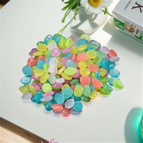 100Pcs Outdoor Decorative Stones Multifunction Glow In The