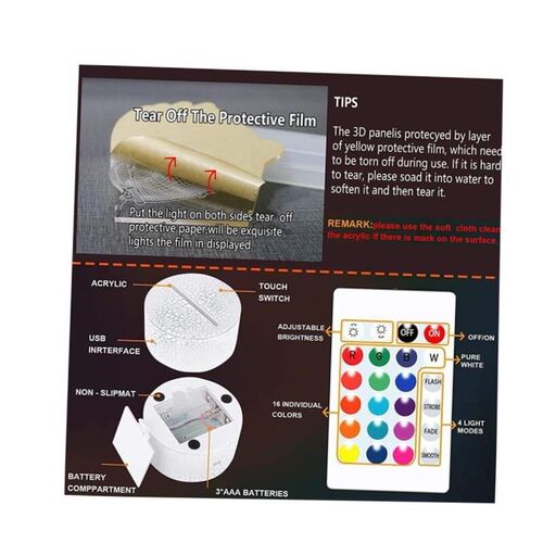 Led 3D Night Light Table Lamp Room Decor Night Light Home De