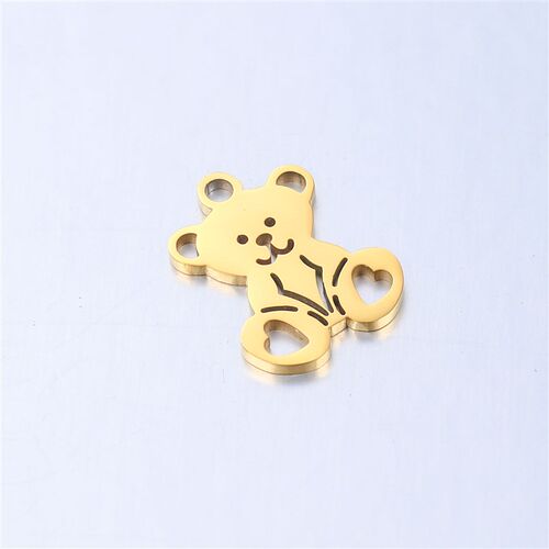 DOOYIO 5pcs/Lot Stainless Steel Charms Hollow Bear Pendant C