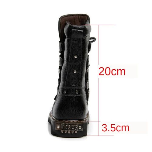 Winter Men Motorcycle Boots New Fashion Mid-Calf Punk Rock P